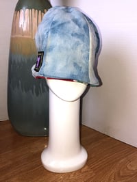 Image 5 of H.O.D. Bucket Hat Multi Color Velvet Ikat Fabric W/Reversible Stone Wash Denim Side 