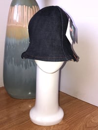 Image 2 of H.O.D. Bucket Hat Raw Japanese Denim Crown W/Reversible Soft Tan Corduroy Side