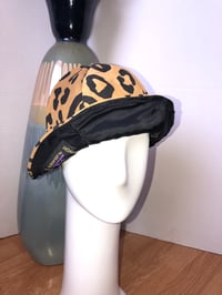 Image 4 of H.O.D. Bucket Hat Tan/Blaq Leopard Printed Soft Suede Crown W/ Black Satin Lining Inside