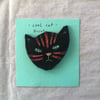 Cool cat Filzbrosche
