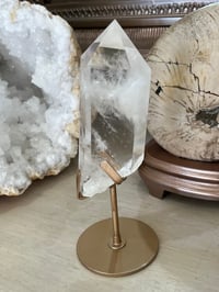Image 7 of Polished Clear Quartz Crystal Point In Custom Stand #2914