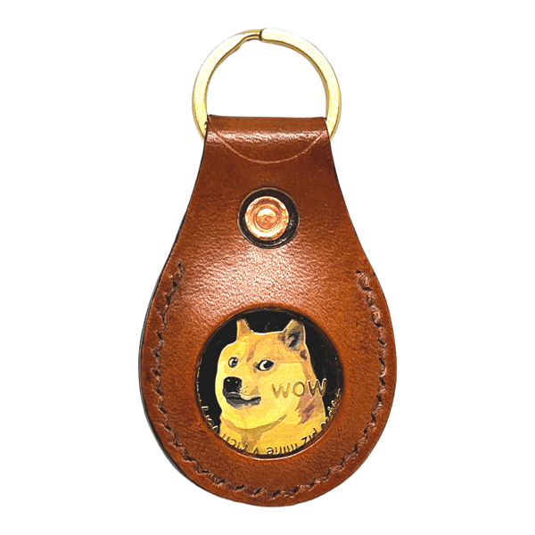 Image of Shiba coin replica leather keychain