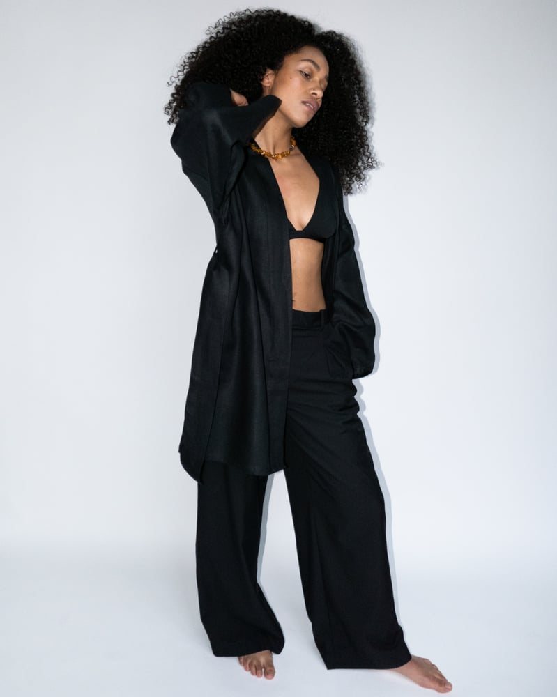 Image of OY A Home Robe - Black