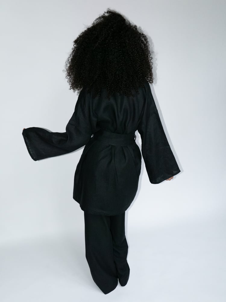 Image of OY A Home Robe - Black