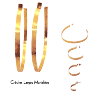 Image 2 of Créole Large Martelées 3cm / Creole Large Hammered 3cm