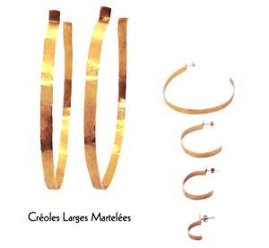 Image of Créole Large Martelées 3cm / Creole Large Hammered 3cm