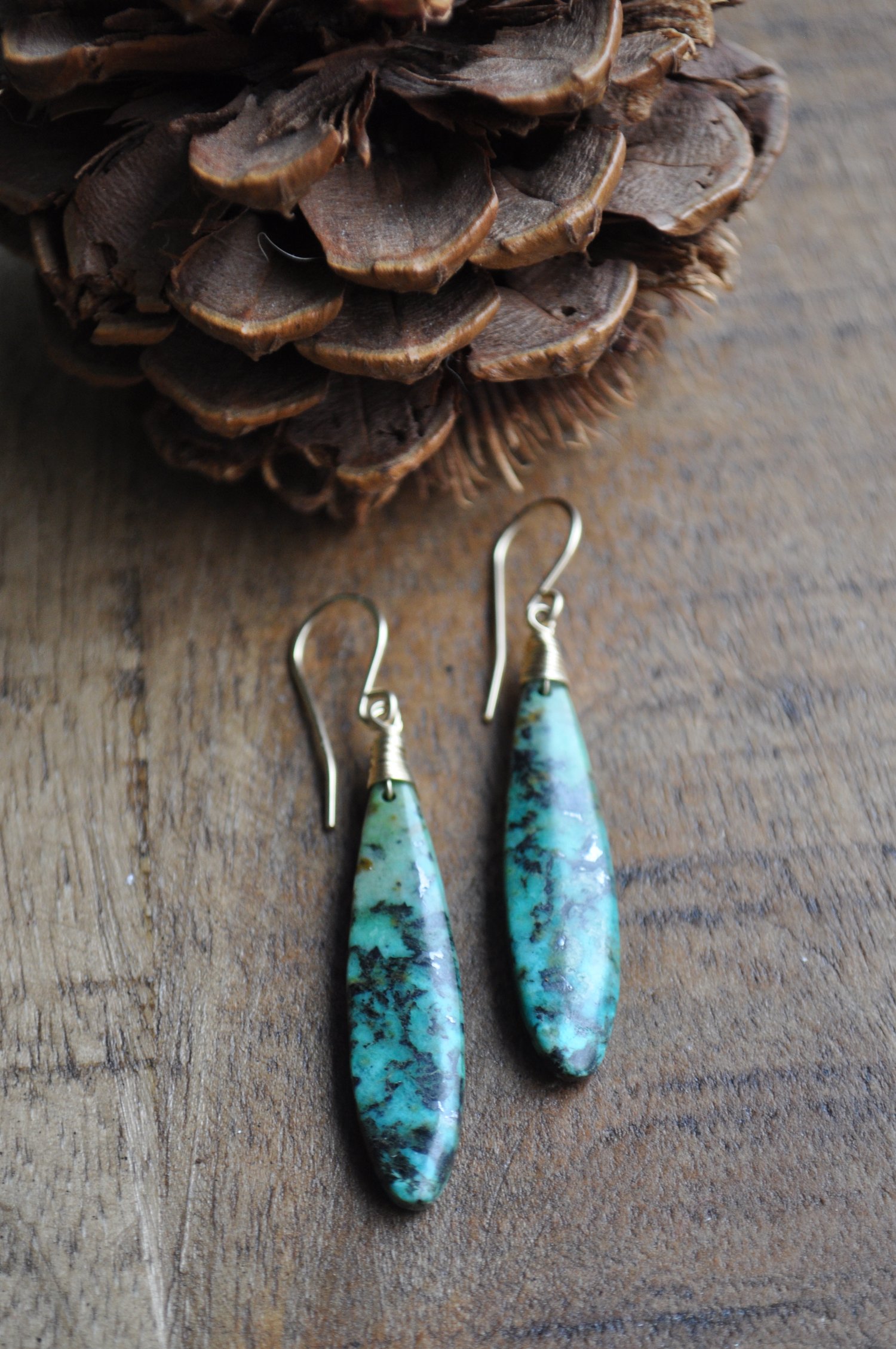 Image of One of a Kind African Turquoise Dangles