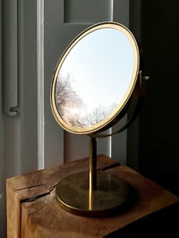Image 5 of Double-Sided Brass Vanity Mirror by Hans Agne-Jakobsson, Sweden