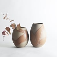 Image 1 of brown stoneware vase