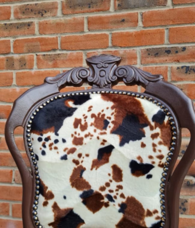 Antique Brown Cowhide Chair