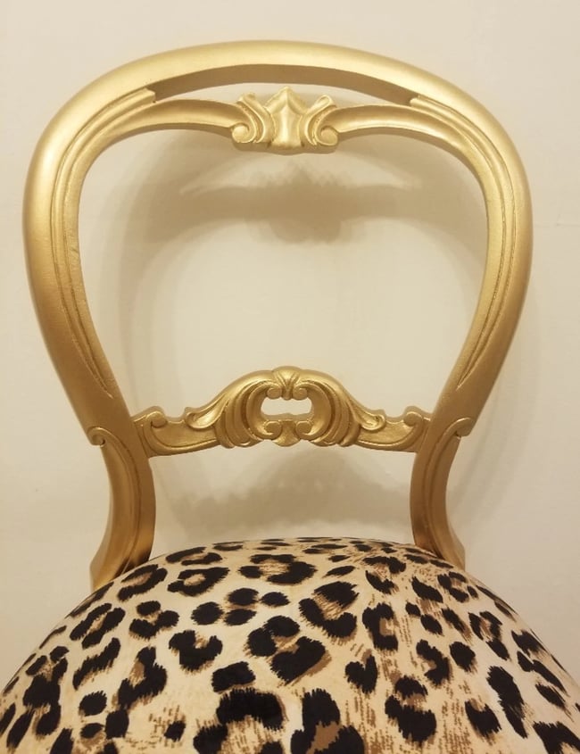 Victorian Gold Leopard Print Chair