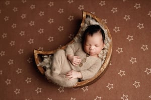 Image of Footed Romper and Bonnet Set - BEIGE