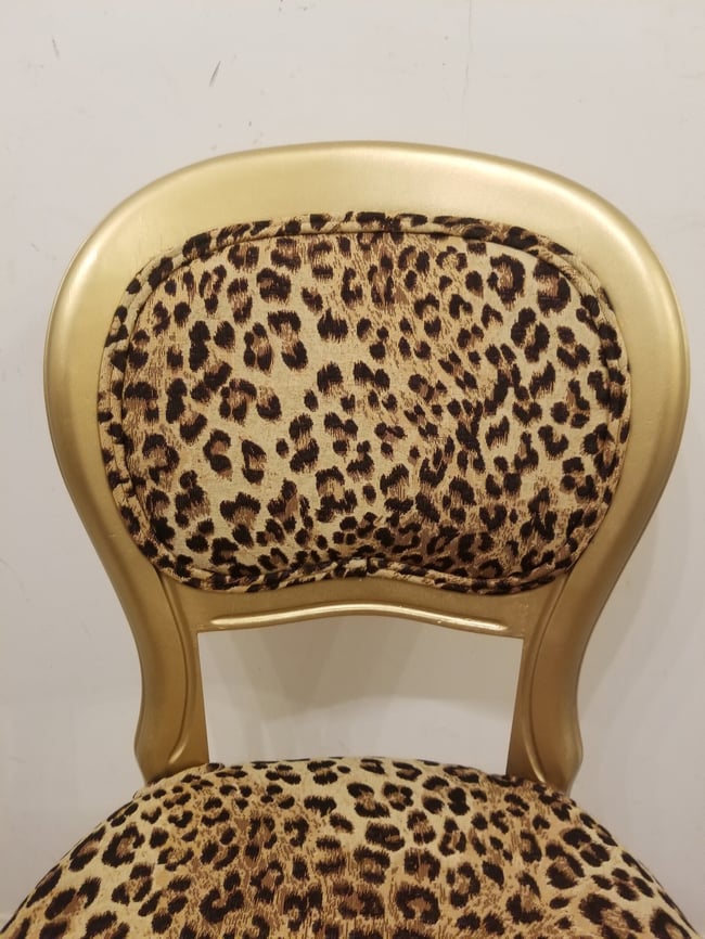 Vintage Gold Leopard Print Chair