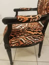 French Louis XVI Style Large Leopard Print Chair