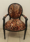 French Louis XVI Style Large Leopard Print Chair