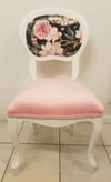 Pink Floral Velvet Chair