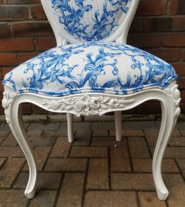 Vintage Rococo French Salon White Chair
