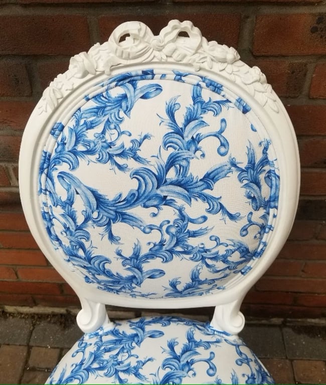 Vintage Rococo French Salon White Chair