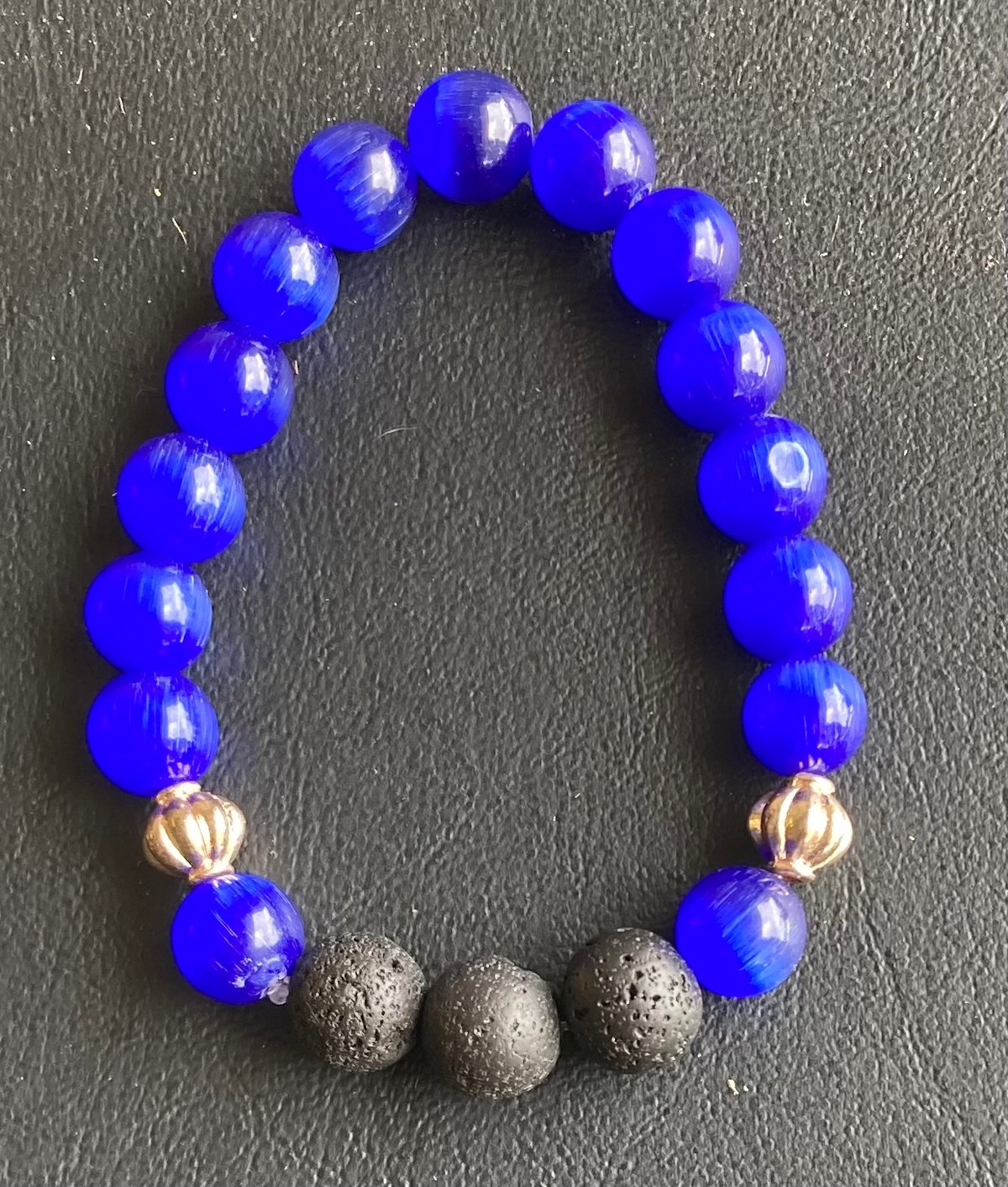 Image of Cat Tiger-Eye w/Lava Bracelet  