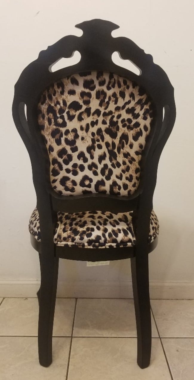 Vintage Italian Velvet Leopard Printed Chair 