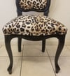 Vintage Italian Velvet Leopard Printed Chair 