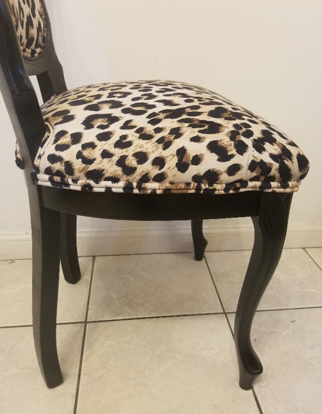 Vintage Italian Velvet Leopard Printed Chair 