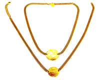 Image 3 of Collier Double Chaine avec Médaille / Double Chain Necklace with Medal