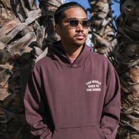 Image 4 of The World Goes to the Doers Hoodie (Chocolate)