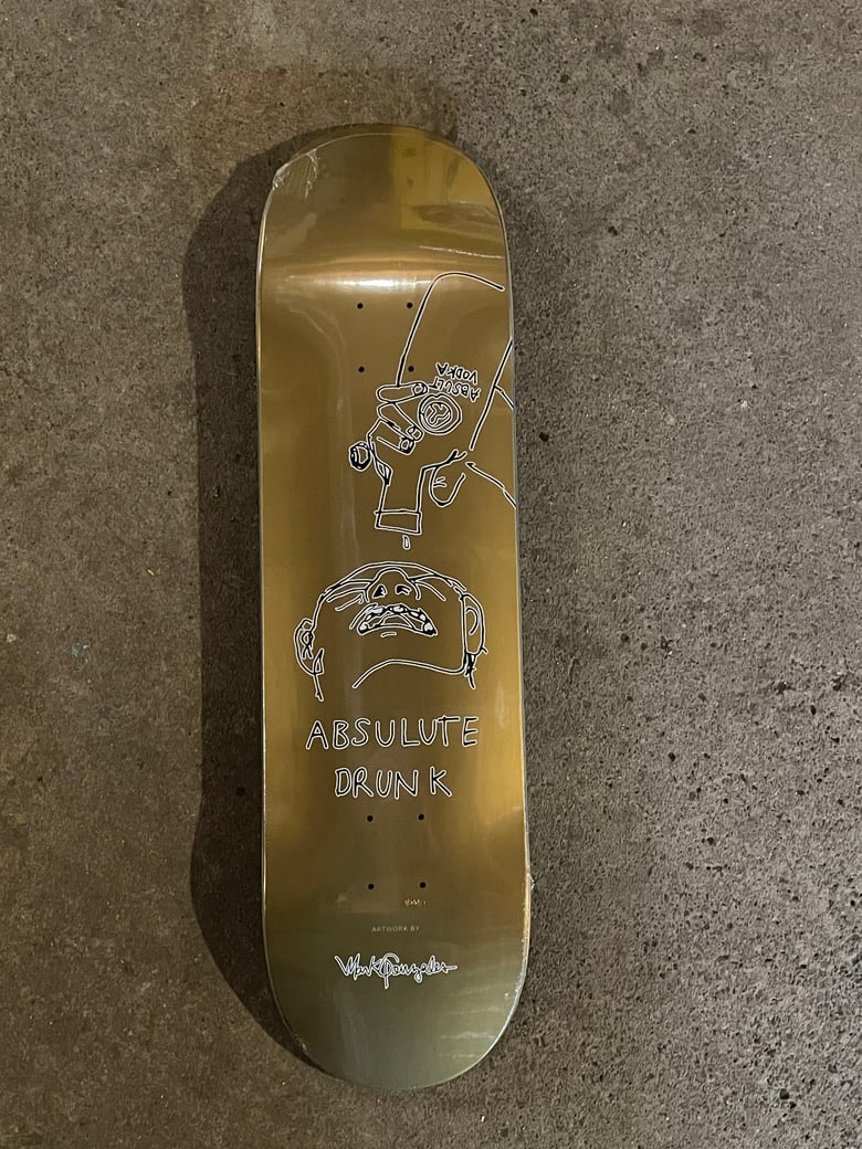 Image of “Absolute Drunk“ Guest Art decks. Gold bottoms random stain tops.