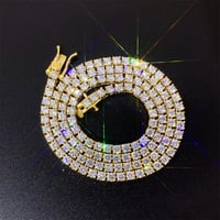 10k Solid Gold Moissanite Diamond Tennis Chains
