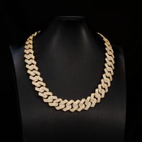Image 1 of  10mm Moissanite Solid Gold Miami Cuban Link Chain/Bracelet 
