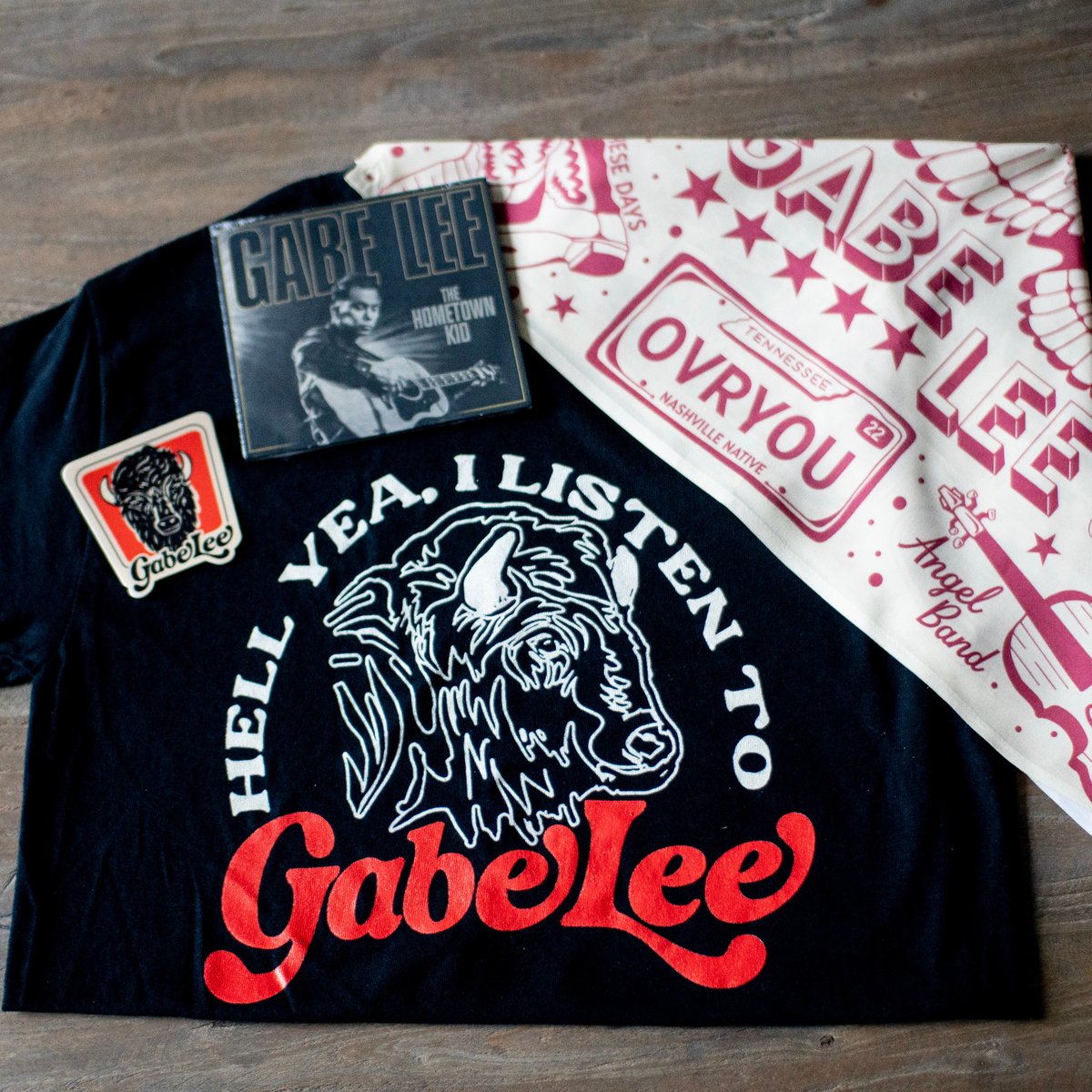 Gabe Lee Hometown Kid Bundle w Cream Bandana 