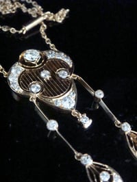 Image 1 of VICTORIAN 18CT and 15CT YELLOW GOLD LARGE ORNATE DIAMOND NECKLACE 1.20CT