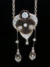 VICTORIAN 18CT and 15CT YELLOW GOLD LARGE ORNATE DIAMOND NECKLACE 1.20CT