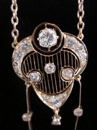 Image 3 of VICTORIAN 18CT and 15CT YELLOW GOLD LARGE ORNATE DIAMOND NECKLACE 1.20CT