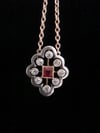 EDWARDIAN 18CT PLATINUM and 9CT YELLOW GOLD NATURAL RUBY AND DIAMOND NECKLACE