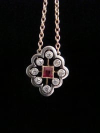 Image 3 of EDWARDIAN 18CT PLATINUM and 9CT YELLOW GOLD NATURAL RUBY AND DIAMOND NECKLACE