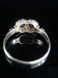 Image 3 of EDWARDIAN 18CT YELLOW GOLD SAPPHIRE RUBY OLD CUT DIAMOND TOI ET MOI CLUSTER