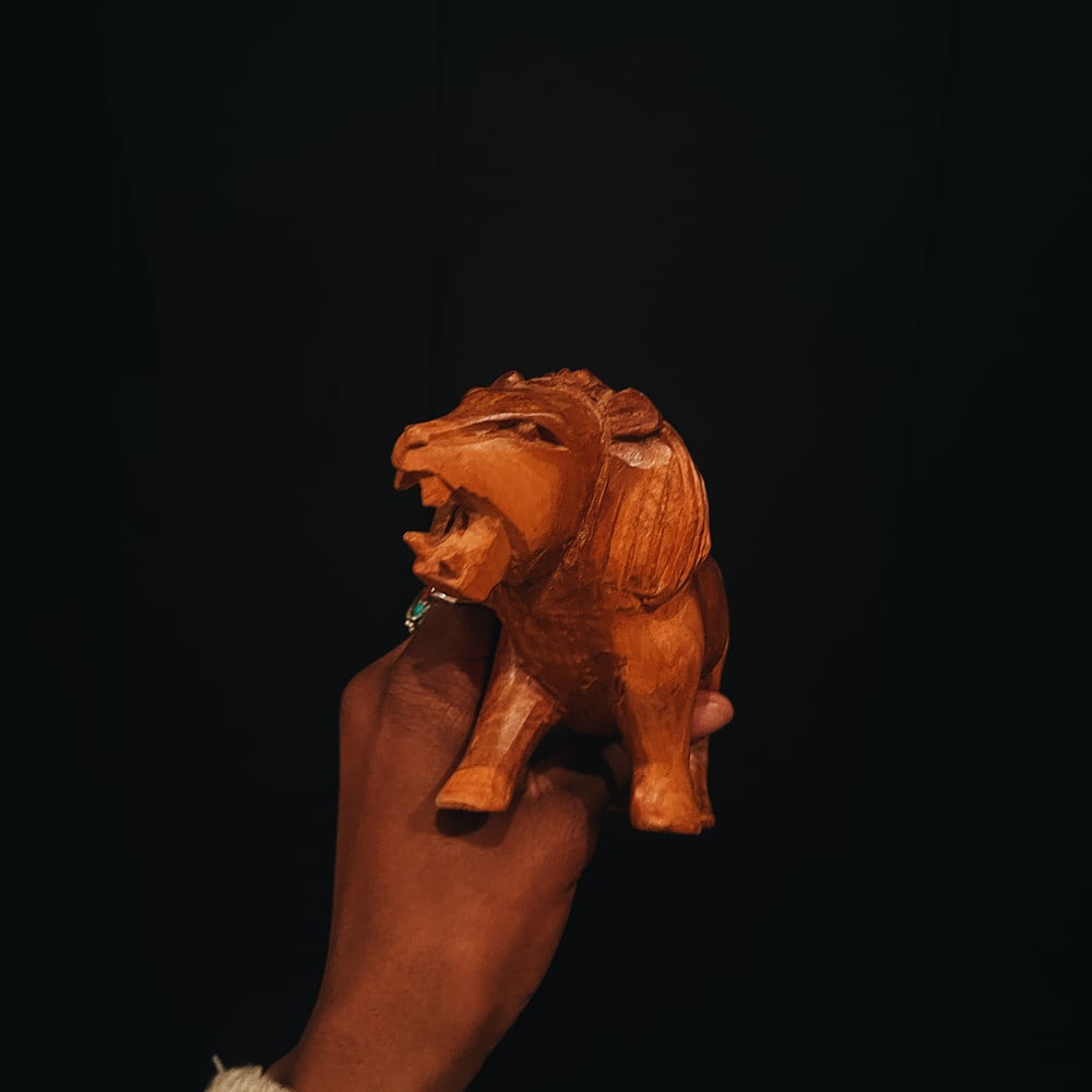 Hand Carved Lion Figure