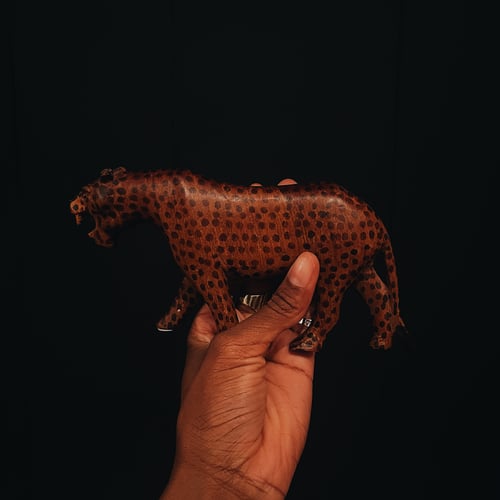 Image of Hand Carved Leopard Figure
