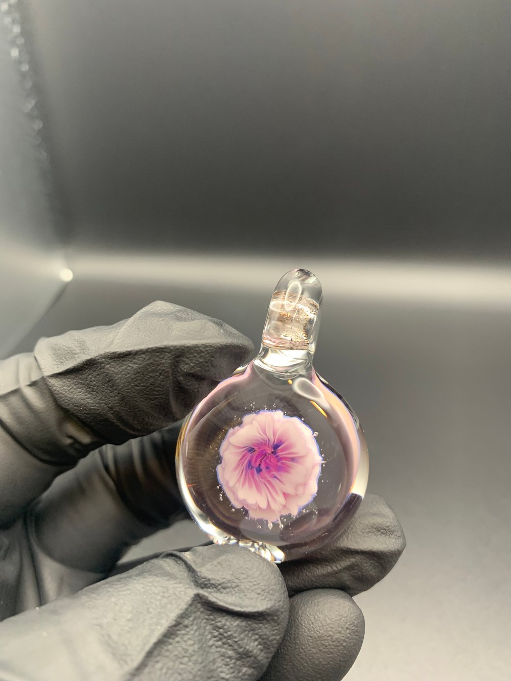 White Royal Jelly Rose Flower Implosion Pendant B