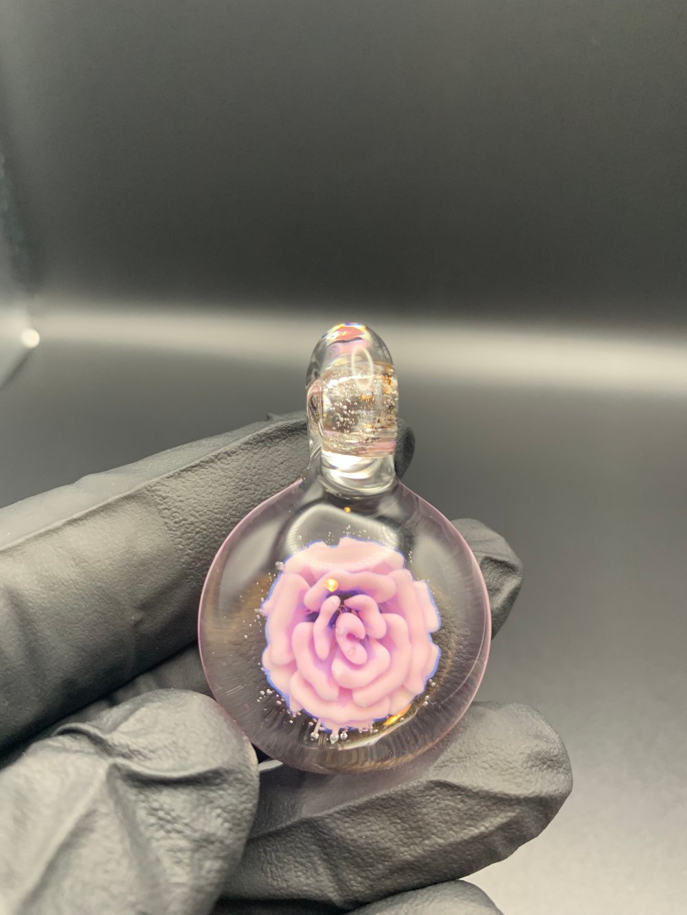 White Royal Jelly Rose Flower Implosion Pendant B
