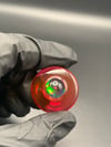 Gold Ruby Auto Spinner Glass Cap w/ RGB Opal Coin