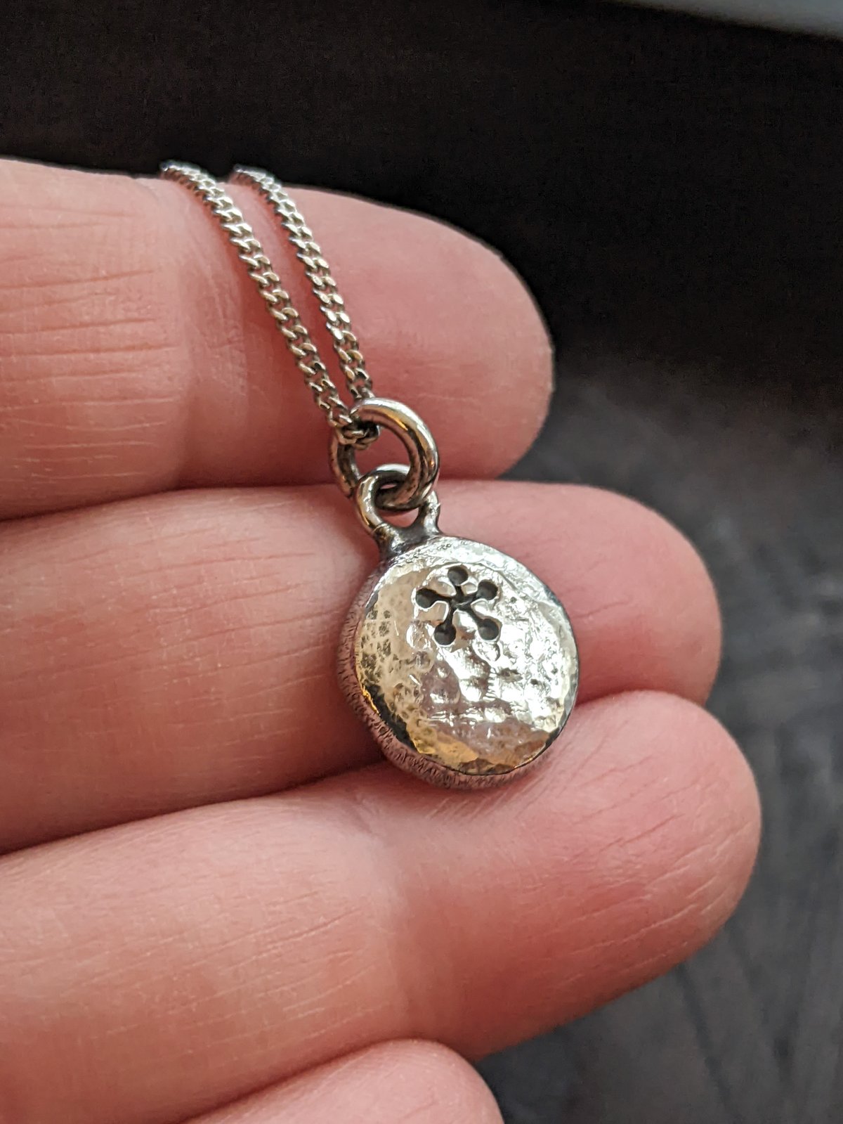 Frosted Rowan Berry recycled silver pendant 