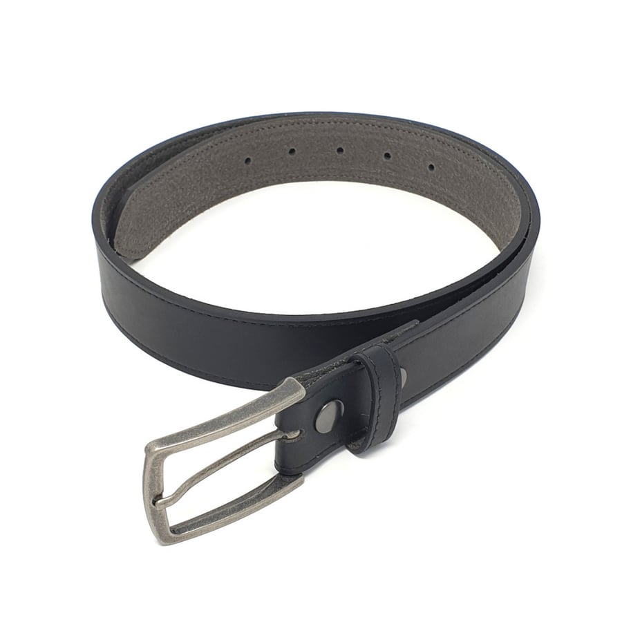 Image of 3.5cm Fine Grain Vegan Belt - Rectangular Gunmetal Buckle