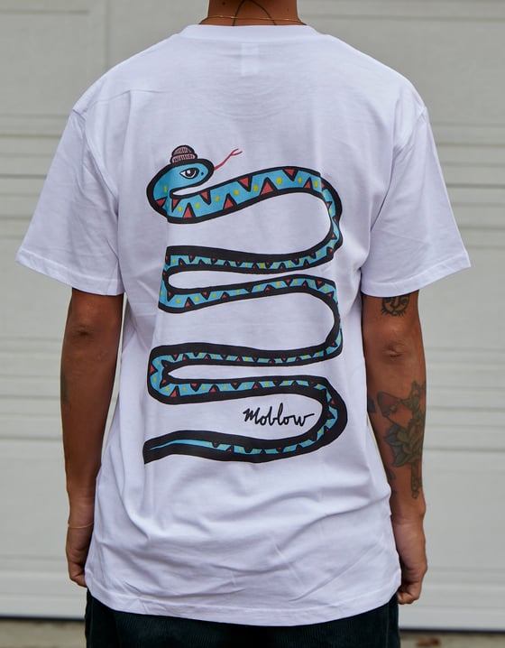 Image of snake t-shirt white