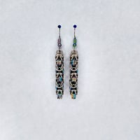 Rainbow Niobium + Stainless Steel Byzantine Earrings