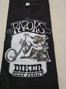 Image of Razors Biker Beef Jerky  B&W T-shirt
