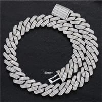 Image 1 of 18mm Miami Cuban Link Moissanite Chain/Bracelet 