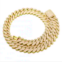 Image 2 of 18mm Miami Cuban Link Moissanite Chain/Bracelet 
